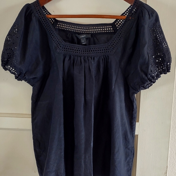 J. Crew Tops - Women's J. Crew  Eyelet Peasant Top Size 4
